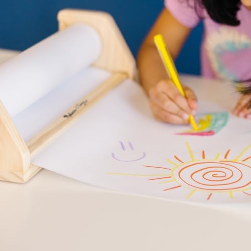 Melissa & Doug Melissa Doug Wooden Tabletop Paper Roll Dispenser With White Bond Paper 12