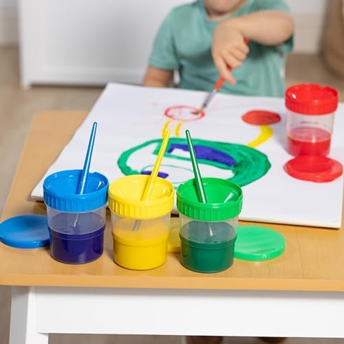 Melissa & Doug Melissa Doug Spill-Proof Paint Cups - 4-Pack Airtight Seal Snap Lids -