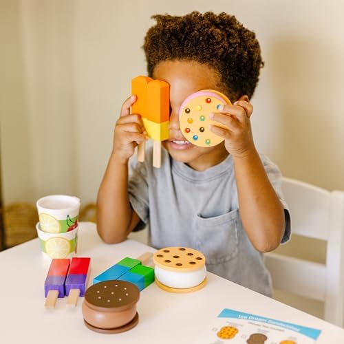Melissa & Doug Melissa Doug Wooden Frozen Treats Ice Cream 24 pcs - Play Food and Food