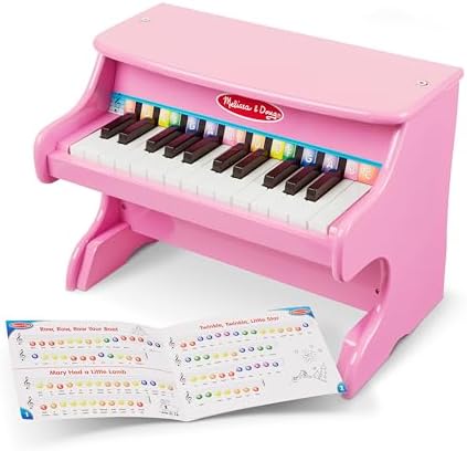 Melissa & Doug Melissa Doug Learn-to-Play Pink Piano With 25 Keys and Color-Coded Songbook