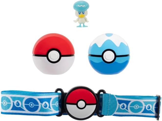 Pokemon PKW - Clip 'N' Go Poke Ball Belt Set Quaxly 1 with Level Ball Nest Ball and