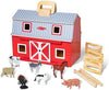 Melissa & Doug Melissa Doug Fold and Go Wooden Barn With 7 Animal Play Figures - Farm