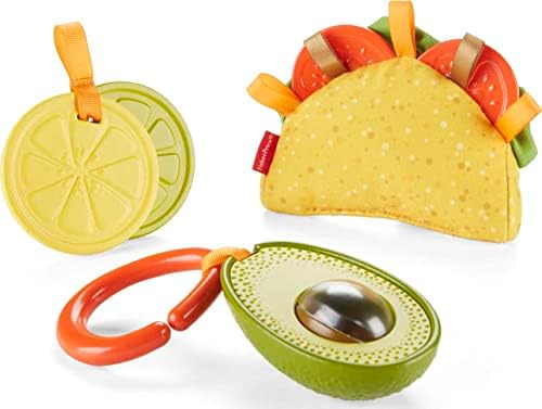 Fisher-Price Baby Taco Tuesday Set 3 Pretend Food Rattle Sensory Activities for Newbornsa
