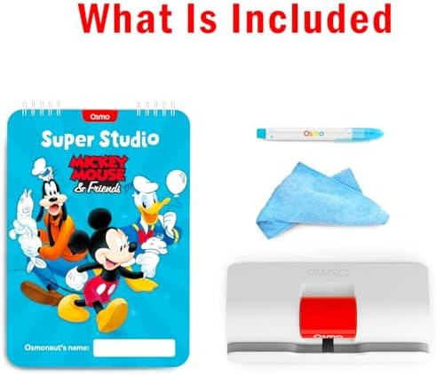 Disney Osmo Super Studio Mickey Mouse Drawing Set - Osmo Base Mickey and Friends Learn to