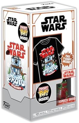 Funko Pocket POP Tee Star Wars-Holiday R2D2 - Metallic - Large - L - T-Shirt - Clothes