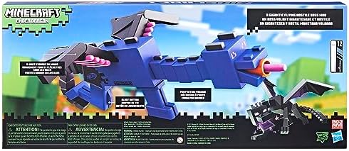 Nerf Ender Dragon Blaster 4-Dart Internal Clip 12 Foam Darts Inspired by Minecraft Mob
