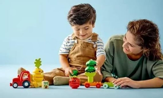 LEGO DUPLO My First Fruit and Vegetable Tractor Toy 10982 Stacking and Color Sorting for