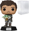 Funko Star Wars The Mandalorian - Mandalorian Din Djarrin Holding Grogu The Child Pop