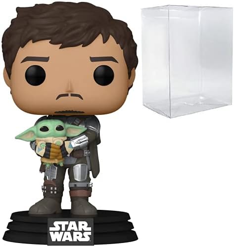 Funko Star Wars The Mandalorian - Mandalorian Din Djarrin Holding Grogu The Child Pop