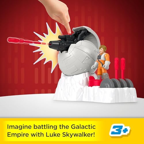 Fisher-Price Imaginext Star Wars Rebel Base Cannon Launcher with Luke Skywalker Metal