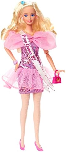 Barbie Rewind Doll with Curly Blonde Hair 1980s-inspired Prom Queen Outfit Displayable
