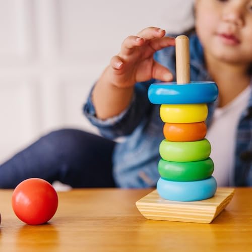 Melissa & Doug Melissa Doug Rainbow Stacker Wooden Ring Educational Toy - Wooden Rainbow