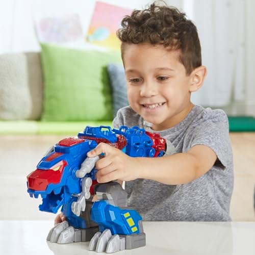 Transformers Dinobot Adventures Optimus Prime T-Rex Converting Toy with Lights and Sounds