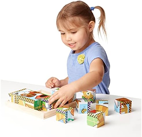 Melissa & Doug Melissa Doug Pets Wooden Cube Puzzle With Storage Tray 16 pcs