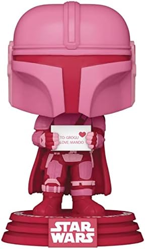Funko Star Wars Valentines - Mandalorian Din Djarrin Funko Pop Vinyl Figure Bundled with