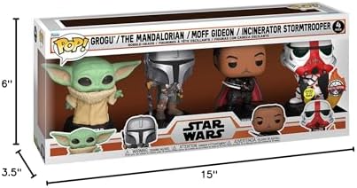 Funko Pop Star Wars Mandalorian 4 Pack Amazon Glow in The Dark