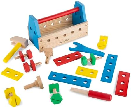 Melissa & Doug Melissa Doug Take-Along Tool Kit Wooden Construction Toy 24 pcs Multicolor