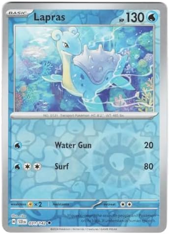 Pokemon - Lapras 031142 - Stellar Crown Reverse Foil - Single Card