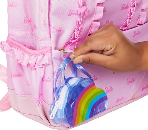 Barbie Clothes Deluxe Keychain Rainbow Bag with Pajamas Slumber Party-Themed for Fashion Doll