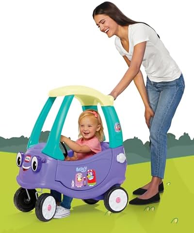 Little Tikes Bluey Grannies Car Coupe with 2 Bluey Foot-to-Floor Ride-On for Boys and