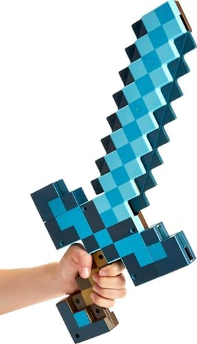 Mattel Minecraft Sword Pickaxe Set Kid-Sized Wearable Accessory for Role-Play Costumes