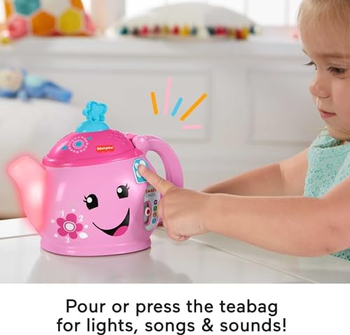 Fisher-Price Toddler Toy Laugh Learn Sweet Manners Tea Set with Music Lights for