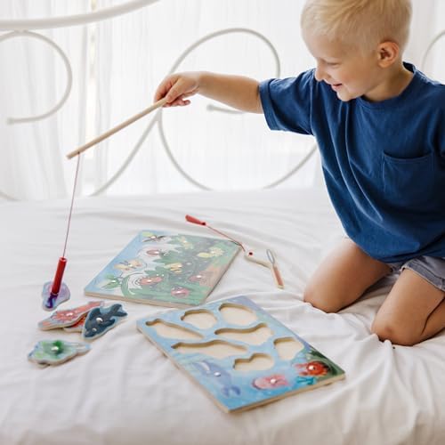 Melissa & Doug Melissa Doug Magnetic Wooden Fishing Game and Puzzle