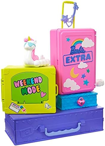 Barbie HDY91 Extra Travel Set with 2 Puppies and Doll
