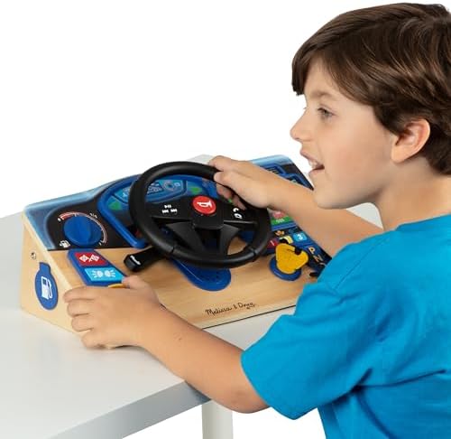 Melissa & Doug Melissa Doug Vroom Zoom Interactive Wooden Dashboard Steering Wheel