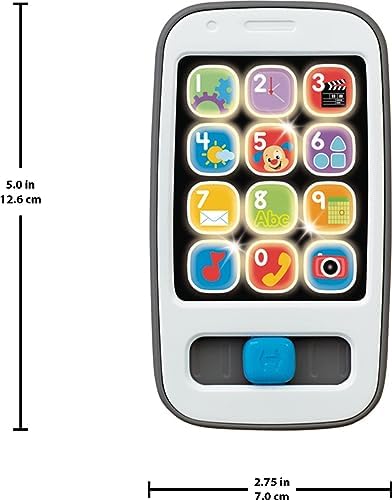 Fisher-Price Laugh Learn Baby Toddler Toy 2-in-1 Slide to Learn Smartphone with Lights