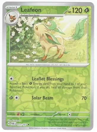 Pokemon - Leafeon 011167 - Twilight Masquerade - Reverse Foil Card - Rev Holo