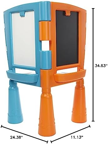 Little Tikes 2-in-1 Drawing Table - Multi-Sided Desk with Easel Chalkboard Dry-Erase