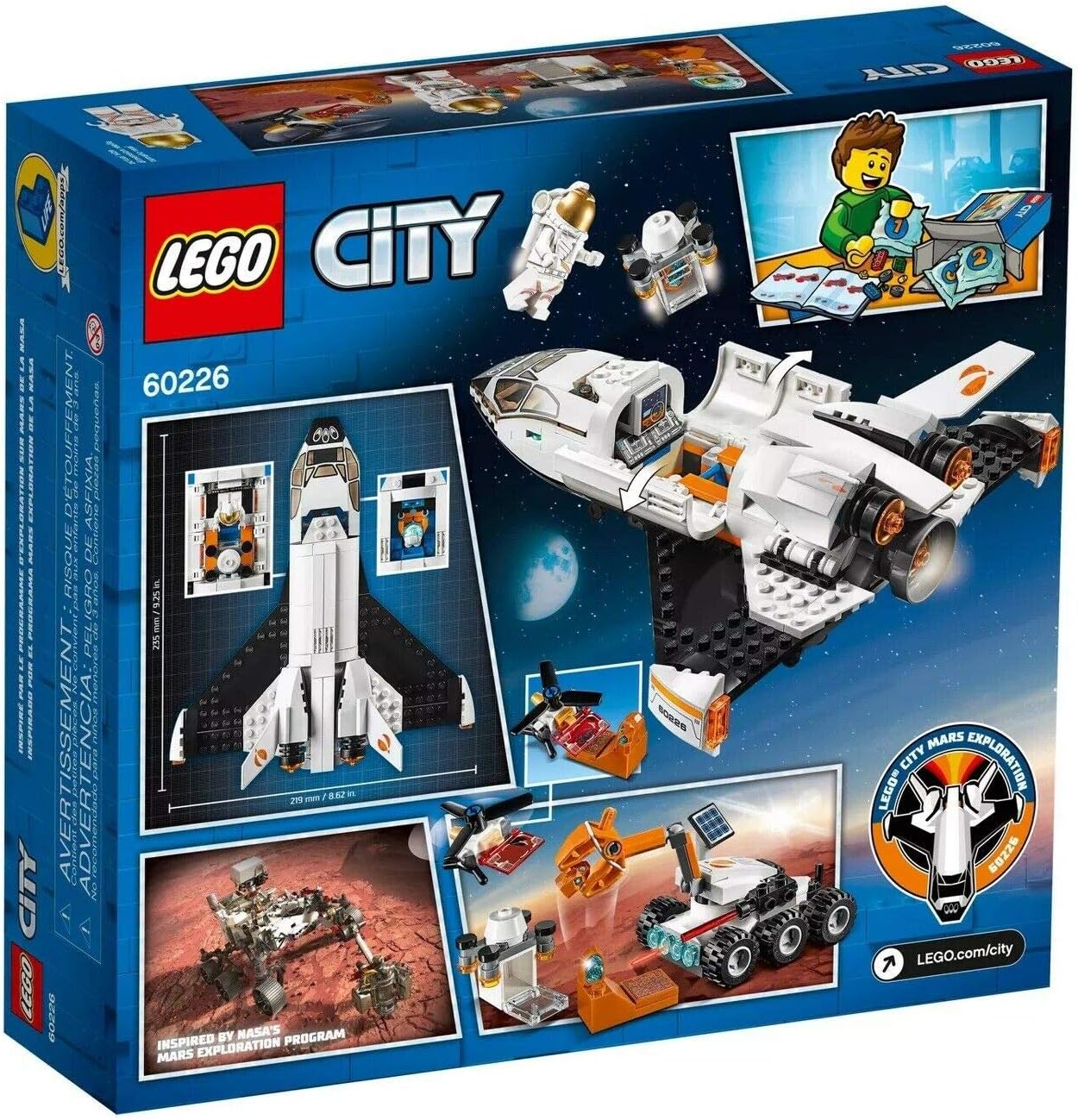 Lego City Space Mars Research Shuttle 60226 Space Shuttle Toy Building Kit with Mars
