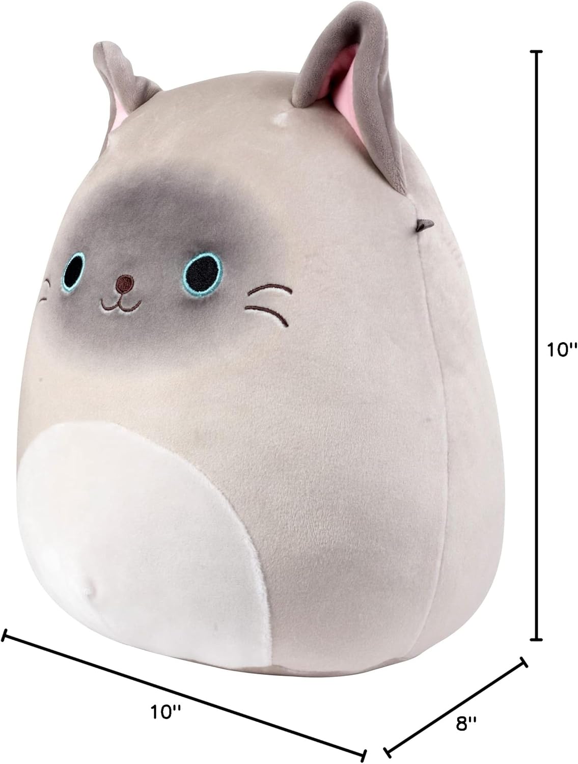Squishmallows Original 10-Inch Felton The Siamese Cat - Official Jazwares Plush