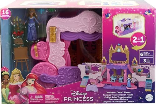 Mattel Disney Princess Carriage to Castle Transforming Playset