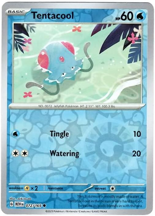 Pokemon - Tentacool 072165 - Pokemon 151 - Reverse Foil - Single Card