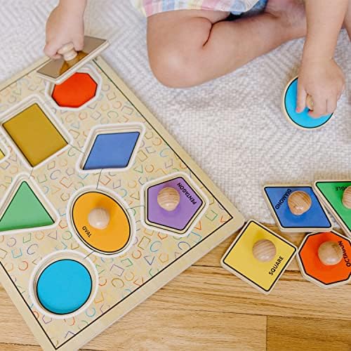 Melissa & Doug Melissa Doug Deluxe Jumbo Knob Wooden Puzzle - Geometric Shapes 8 pcs