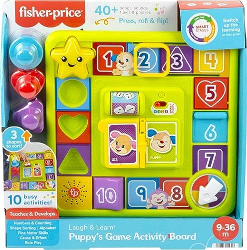Fisher-Price Baby Toddler Toy Laugh Learn Puppy's Game Activity Board with Smart Stages