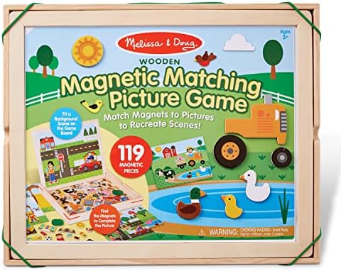 Melissa & Doug Melissa Doug Wooden Magnetic Matching Picture Game With 119 Magnets and