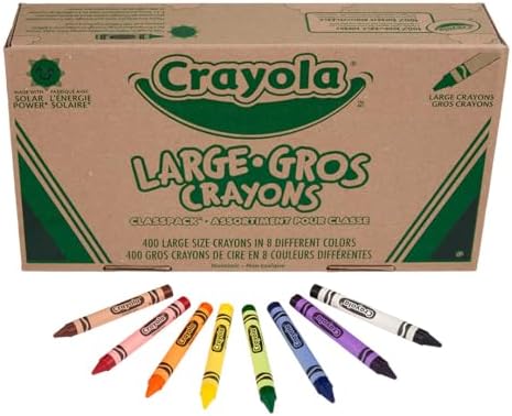 Crayola Crayon Classpack - 400ct 8 Colors Large Crayons for Bulk School Supplies Teacher