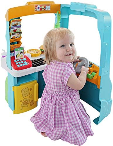 Fisher-Price Toddler Learning Toy Laugh Learn Servin' Up Fun Food Truck Electronic Playset