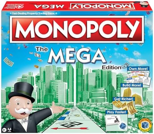 Hasbro Monopoly The Mega Edition by Winning Moves USA a Bigger and Faster Version of