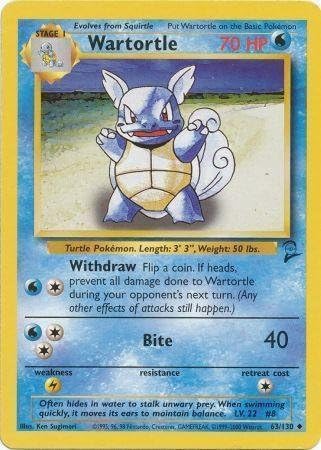 Pokemon - Wartortle 63 - Base Set 2
