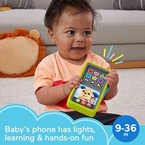 Fisher-Price Laugh Learn Baby Toddler Toy 2-in-1 Slide to Learn Smartphone with Lights