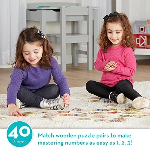 Melissa & Doug Melissa Doug Self-Correcting Wooden Number Puzzles With Storage Box 40 pcs