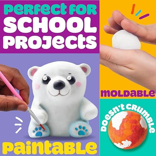 Play-Doh Brand Air-Dry Clay Bucket Paintable White Modeling Clay Arts Crafts Gift Craft