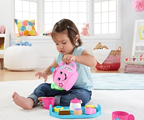 Fisher-Price Toddler Toy Laugh Learn Sweet Manners Tea Set with Music Lights for