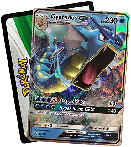 Pokemon SM11.5 Hidden Fates Gx Tin- Gyardos 1 of 3 Foil Pokemon-GX Cards 4 Booster Pack