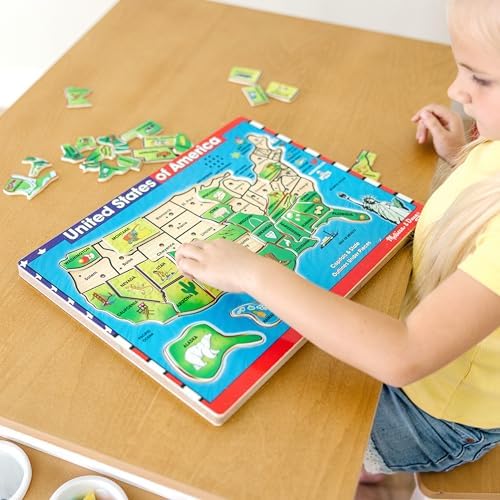 Melissa & Doug Melissa Doug USA Map Sound Puzzle - Wooden Puzzle With Sound Effects 40 pcs