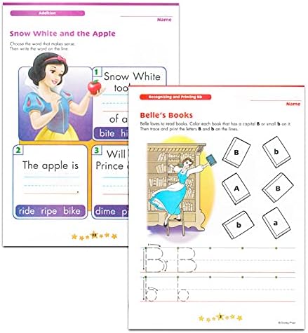 Disney Princess Activity Workbooks - Set of 4 Preschool Pre-k Kindergarten 1st Grade